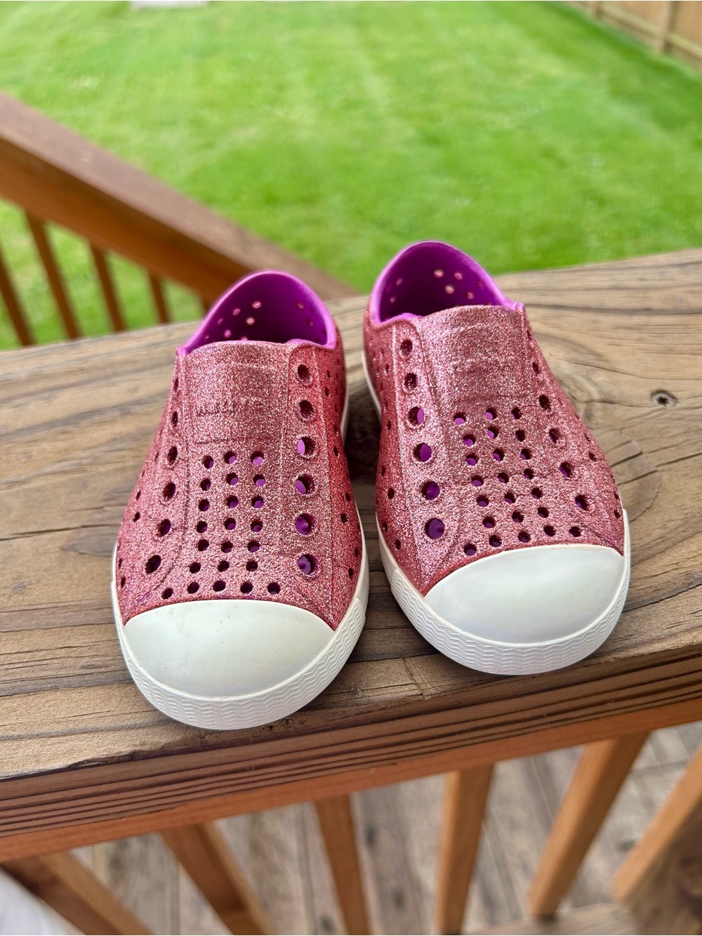 Native Shoes Kids Sparkle Slip-On Water Shoes - Pink